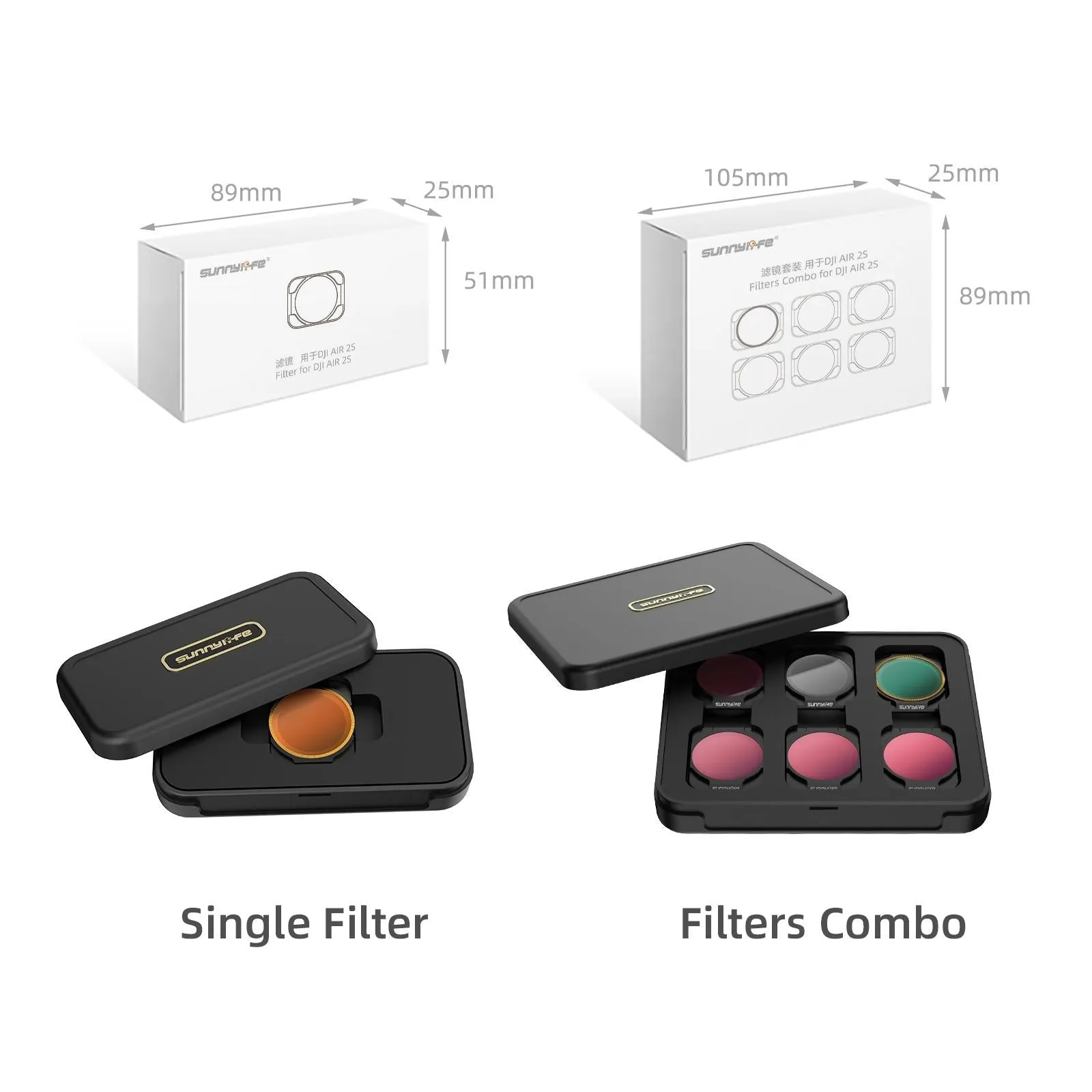 4-in-1 Nd Lens Filters for Dji Air 2s - Nd8pl Nd16pl Nd32pl Nd64pl