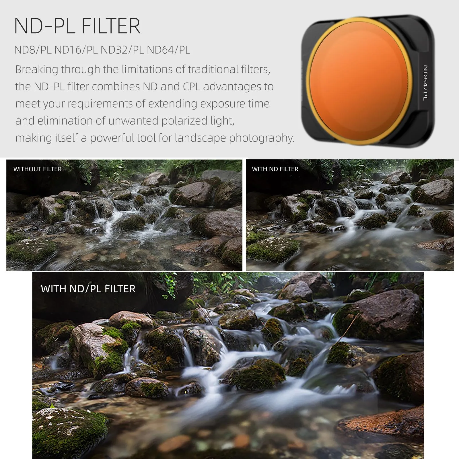 4-in-1 Nd Lens Filters for Dji Air 2s - Nd8pl Nd16pl Nd32pl Nd64pl