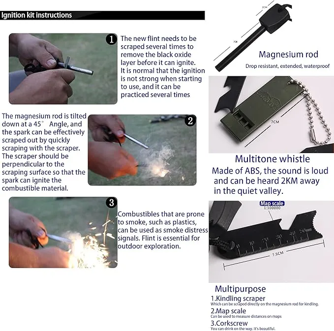 6 IN 1 Backpacking Trowel – Lightweight Shovel for Camping, Hiking, Backpacking, Gardening – Compact Survival Multitool with Carrying Sheath (Group1)