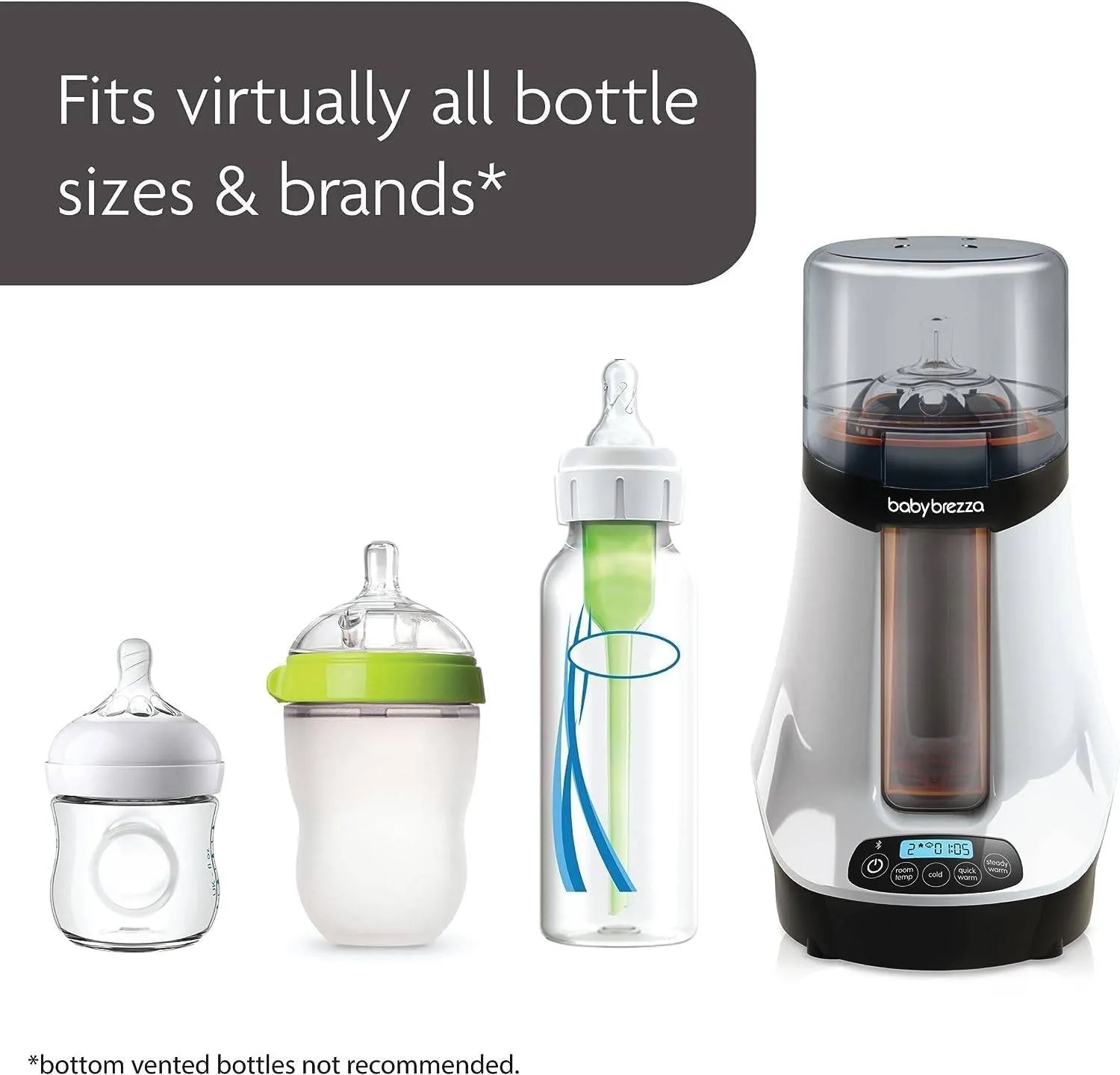 Baby Brezza Sterilizer Safe  Smart Baby Bottle Warmer (Birth to 36 Months) White