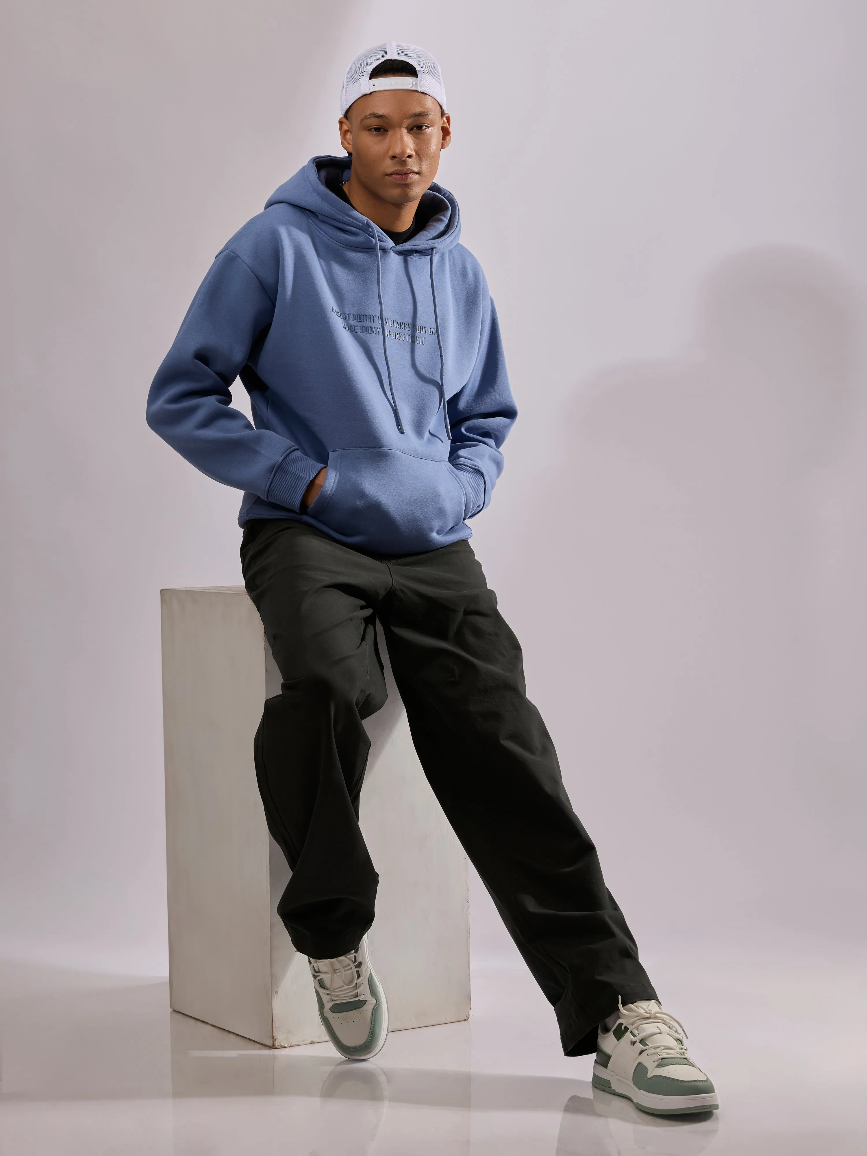 Drift - Printed Hoodie - Light Blue