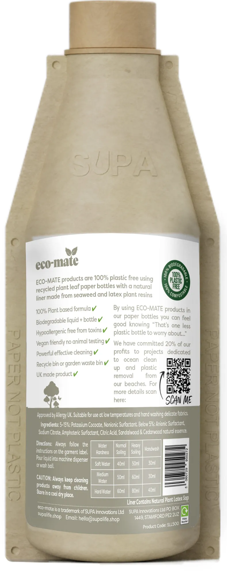 eco-mate Sandalwood & Cedarwood Non-Bio Laundry Liquid 500ml