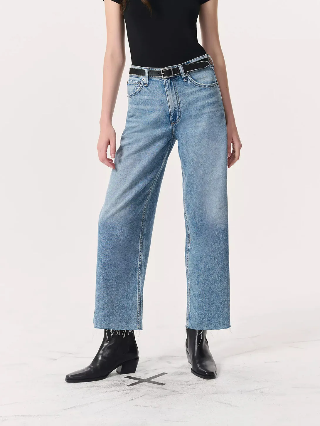 Featherweight Andi Wide Leg Crop Jean - Beacon