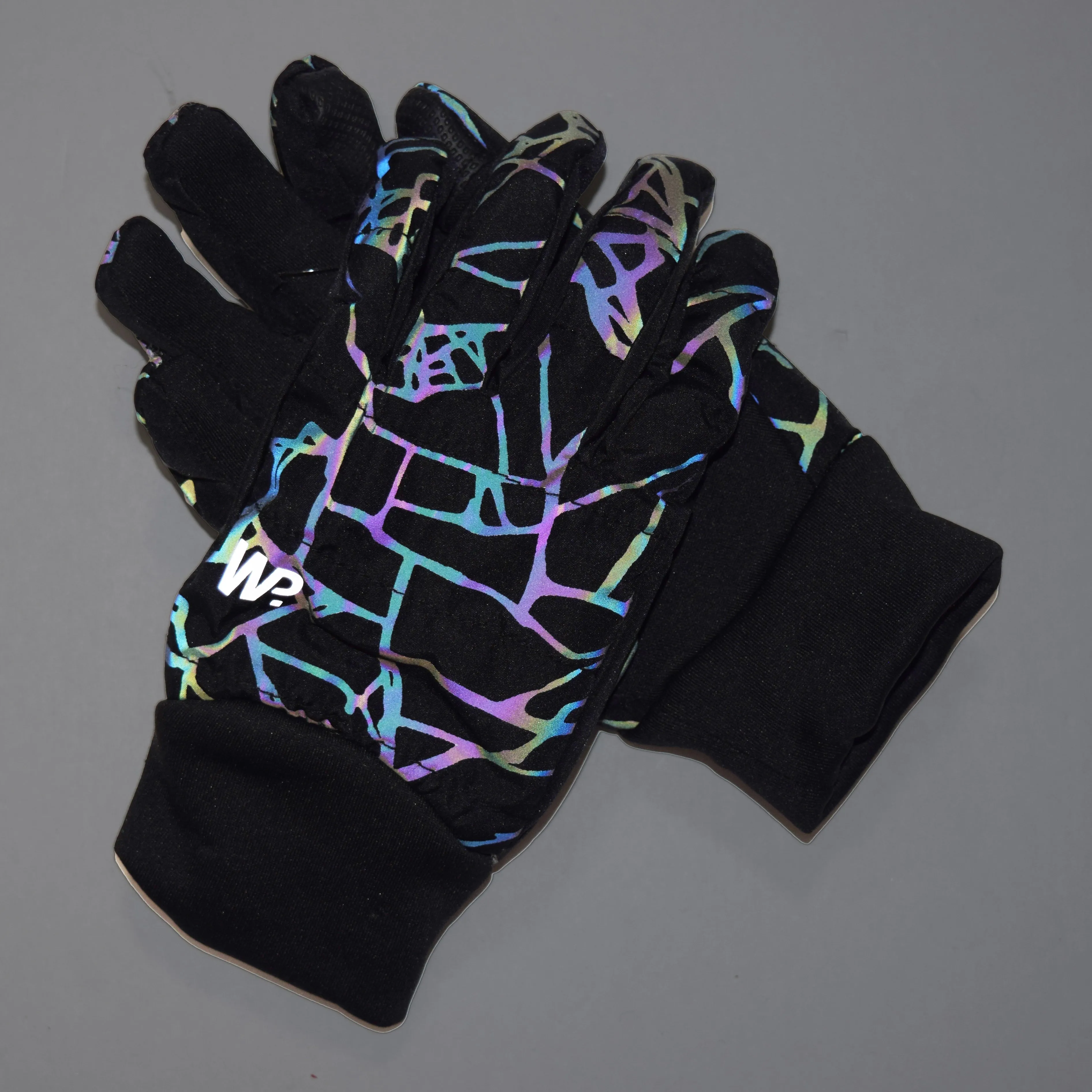 Girl's Black Reflective Rainbow Ombre Commuter Gloves