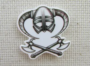 Helmet and a Pair of Axes Needle Minder, Cover Minder, Magnet