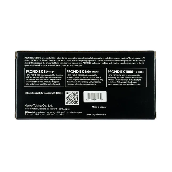 Hoya 49mm Pro ND EX 8 / 64 / 1000 Filter Kit