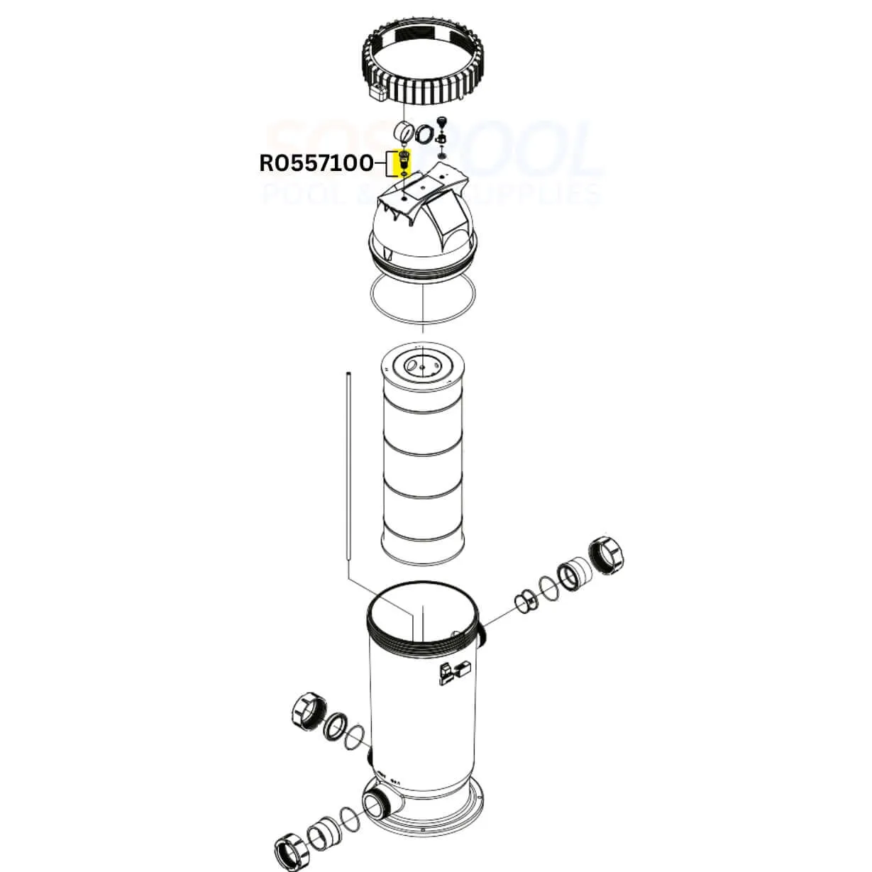 Jandy Pressure Gauge Adapter For CS Filters | R0557100