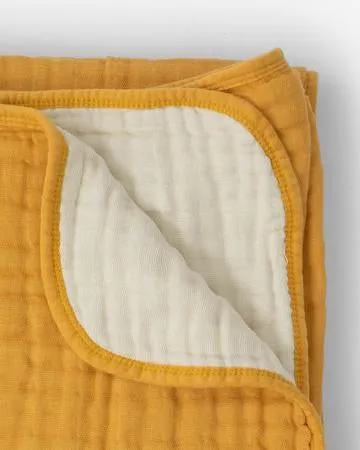 Little Unicorn Cotton Muslin Baby Quilt - Mustard