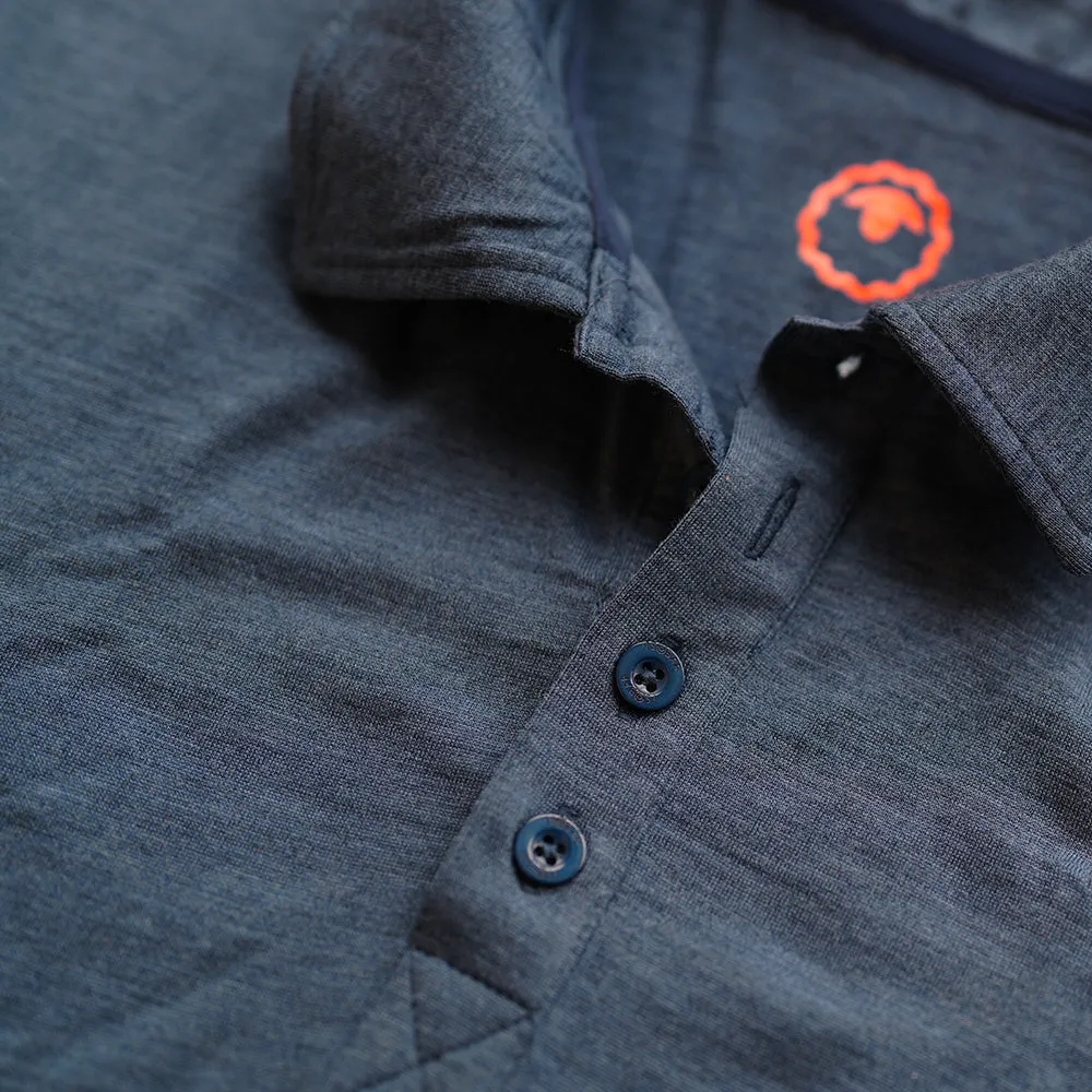 Mens Merino 180 Short Sleeve Polo Shirt (Plain Denim)