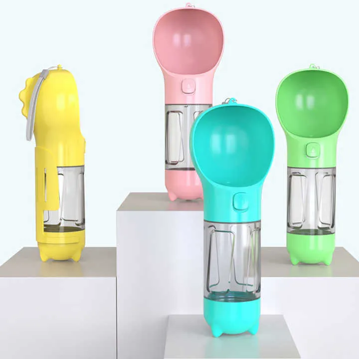 Multifunction 4 in 1 Portable Pet Dog-زجاجة مياه محمولة متعددة