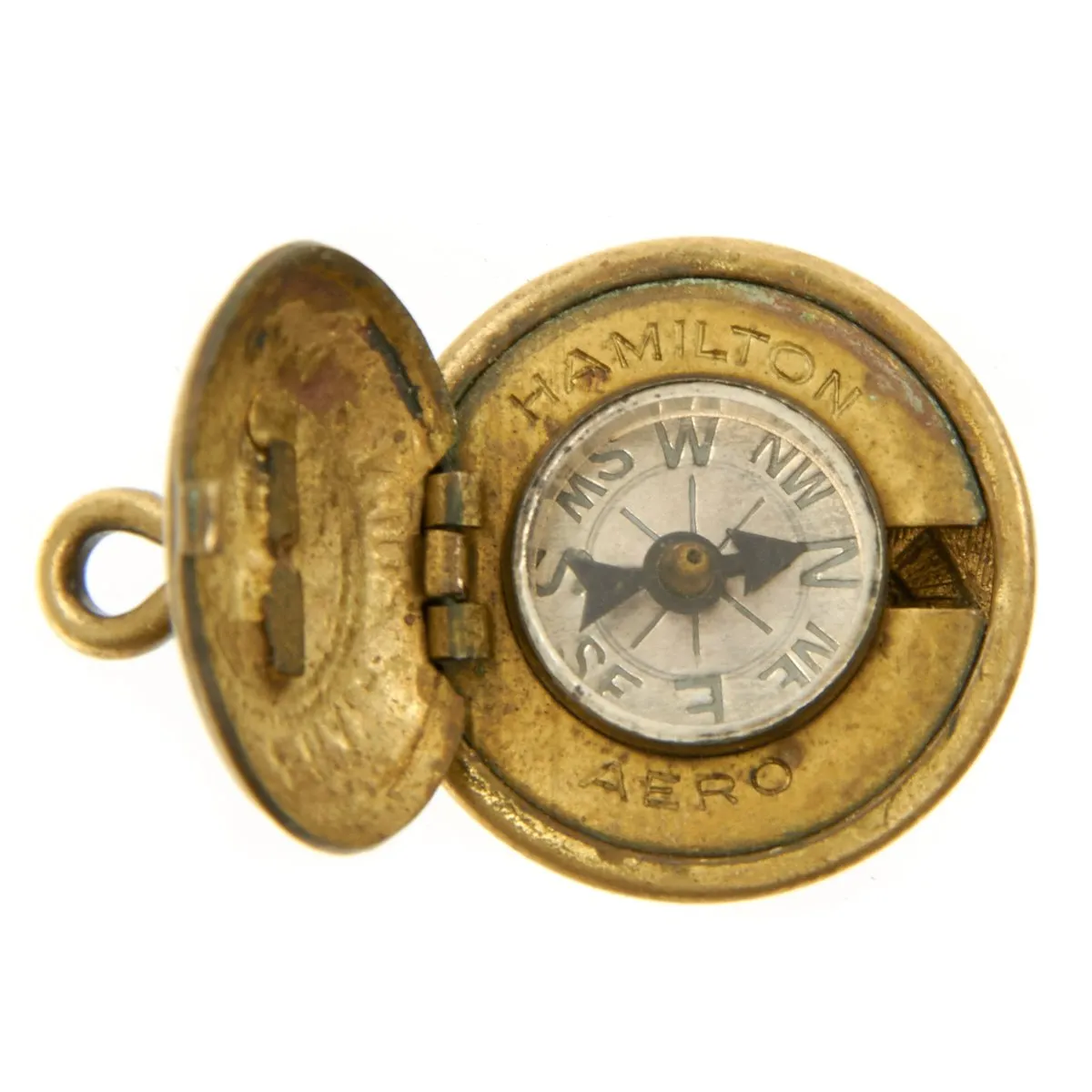 Original U.S. WWII Hamilton Aero Covert Uniform Button Escape Compass