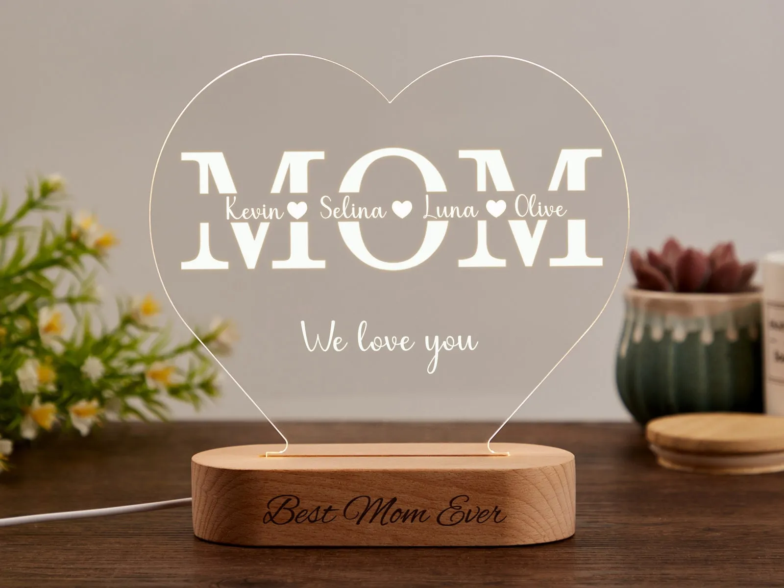 Personalized Mum LED Night Gift for New Mom mothers day gift for boyfriends Grandma Nana Mother in Love Gifts Mother's Day Gift Mummy Gift