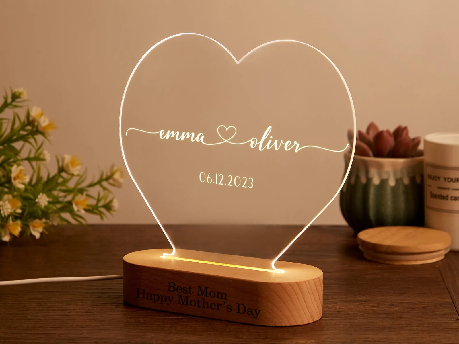 Personalized Mum LED Night Gift for New Mom mothers day gift for boyfriends Grandma Nana Mother in Love Gifts Mother's Day Gift Mummy Gift