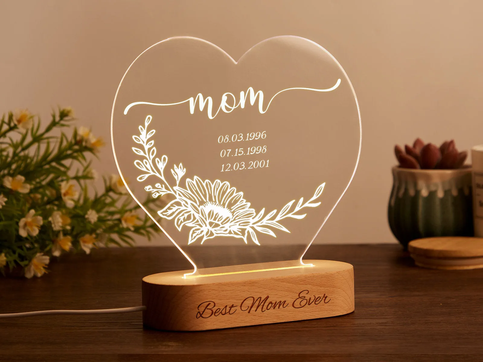 Personalized Mum LED Night Gift for New Mom mothers day gift for boyfriends Grandma Nana Mother in Love Gifts Mother's Day Gift Mummy Gift