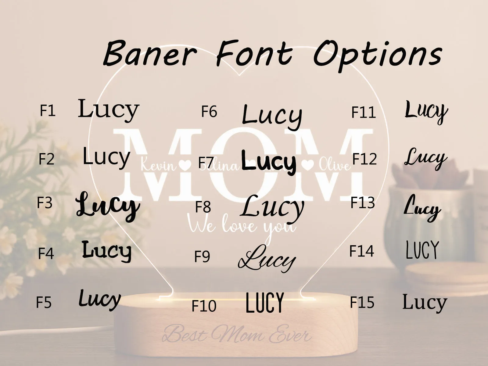 Personalized Mum LED Night Gift for New Mom mothers day gift for boyfriends Grandma Nana Mother in Love Gifts Mother's Day Gift Mummy Gift