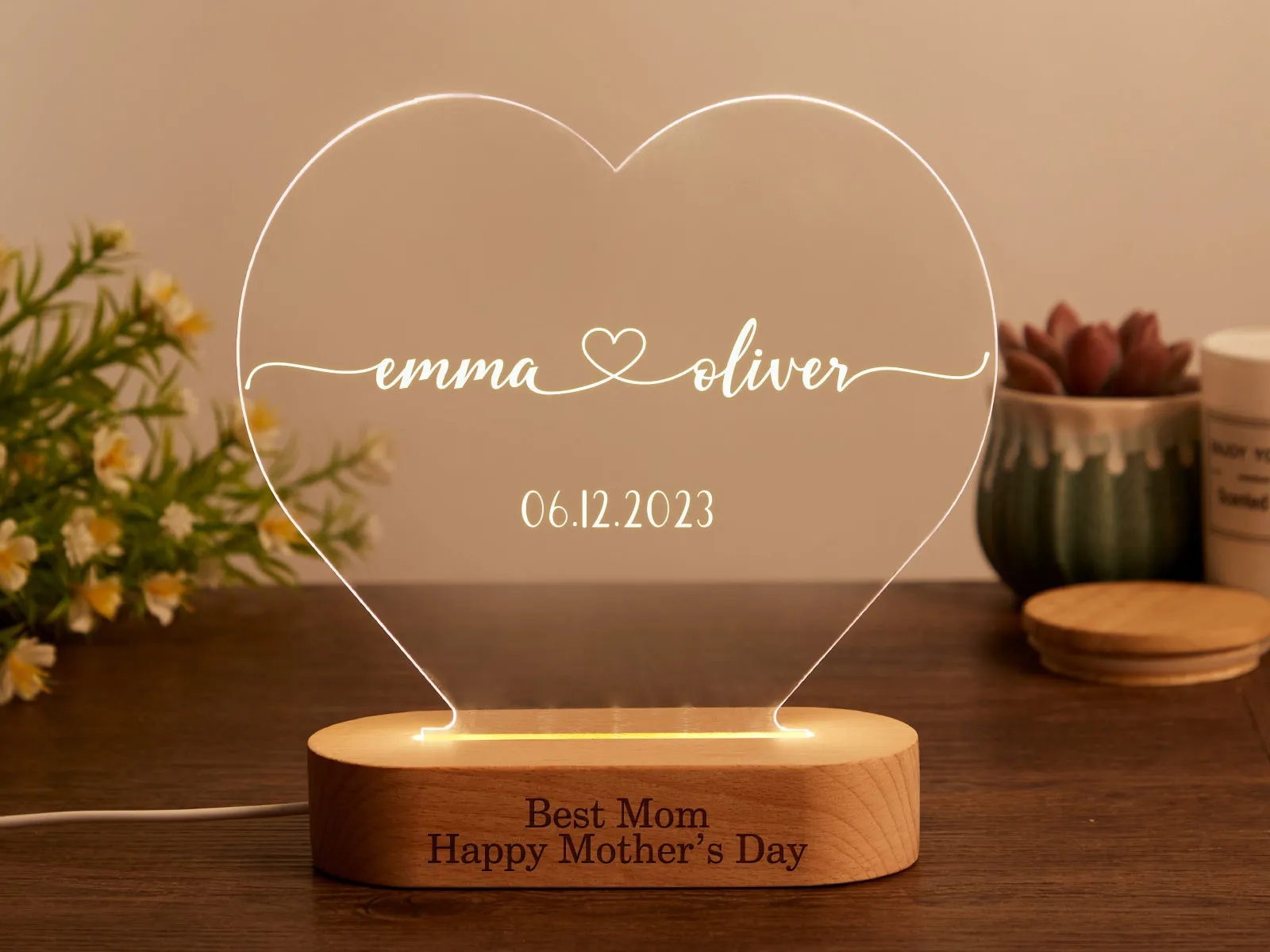 Personalized Mum LED Night Gift for New Mom mothers day gift for boyfriends Grandma Nana Mother in Love Gifts Mother's Day Gift Mummy Gift