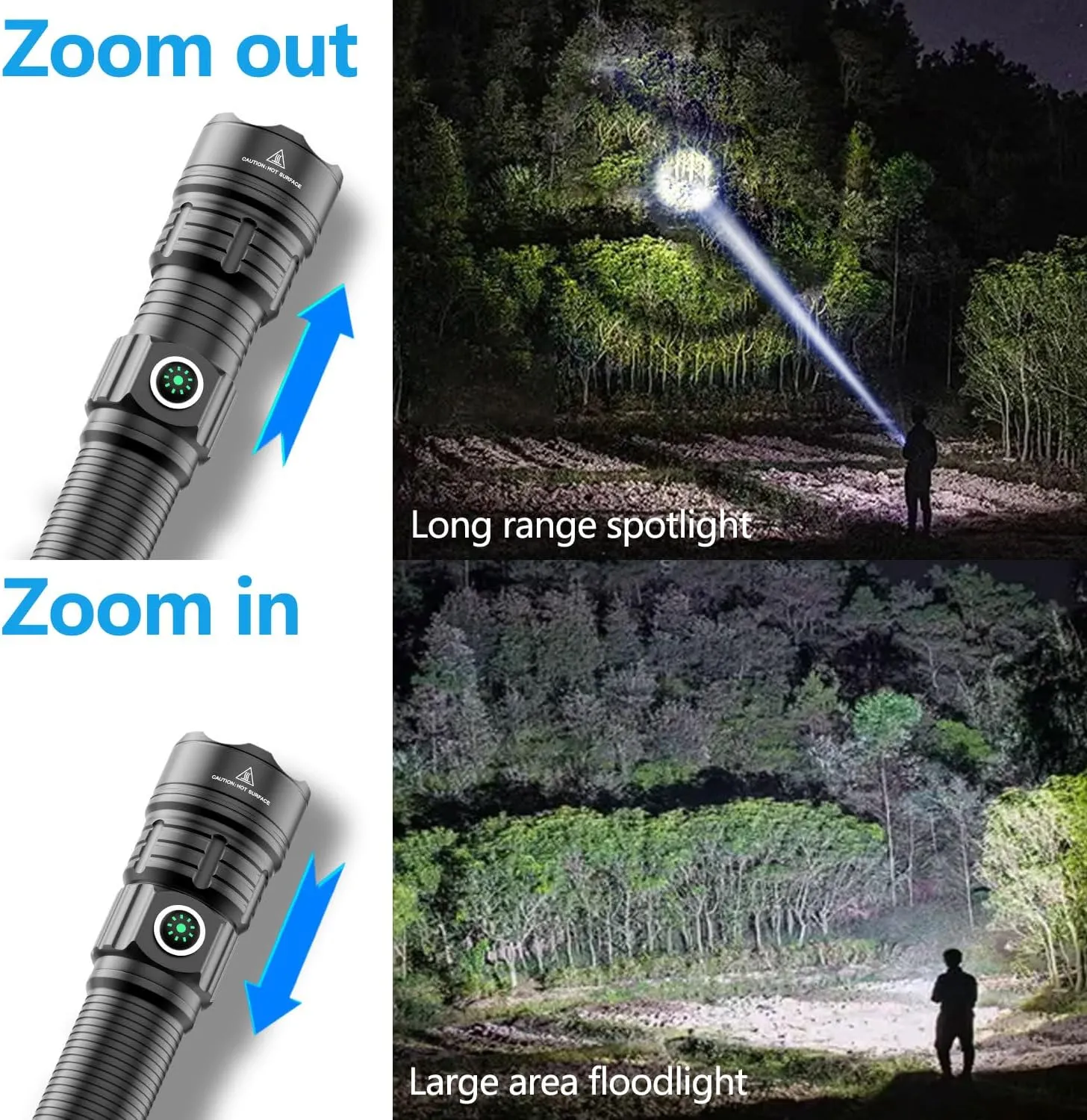 RECON GS2 Tactical Mk3 Ultra Long Distance Weapon Mountable HP Rechargeable LED Flashlight 2000   Lumens