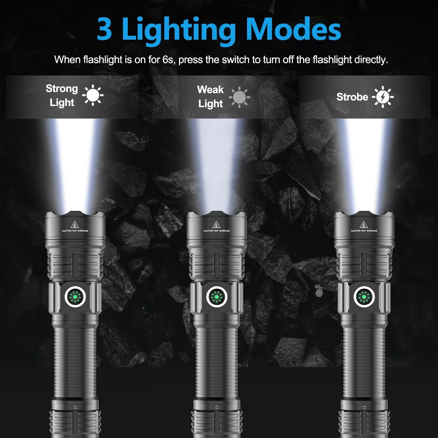 RECON GS2 Tactical Mk3 Ultra Long Distance Weapon Mountable HP Rechargeable LED Flashlight 2000   Lumens