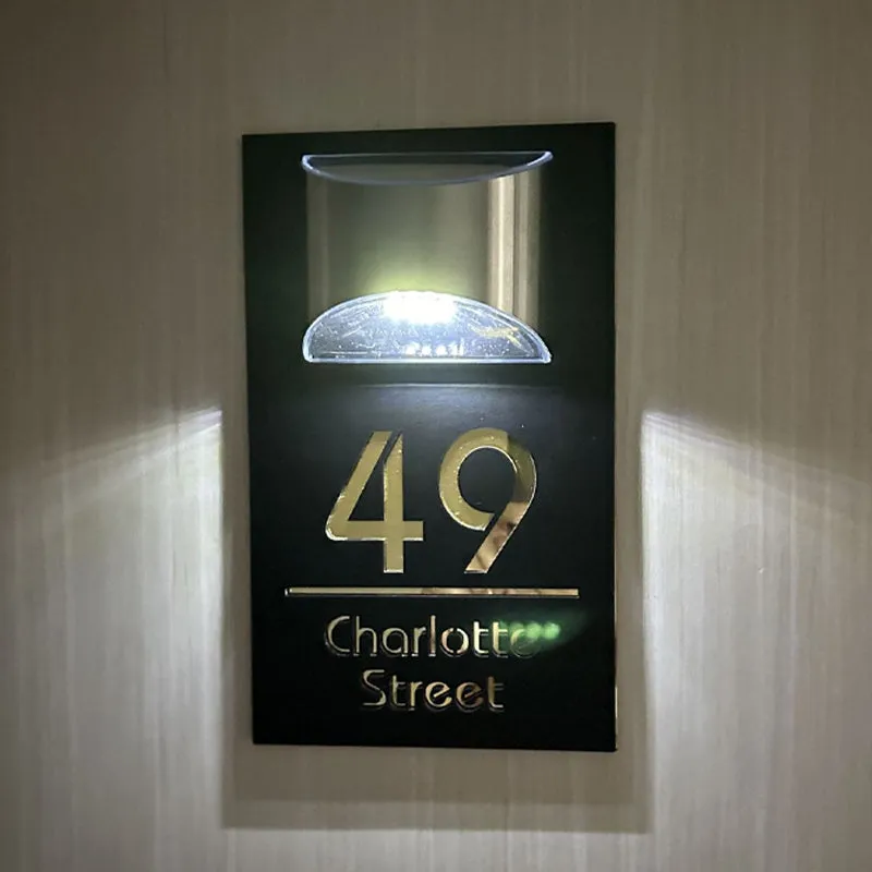 Solar-Powered Address Number Sign
