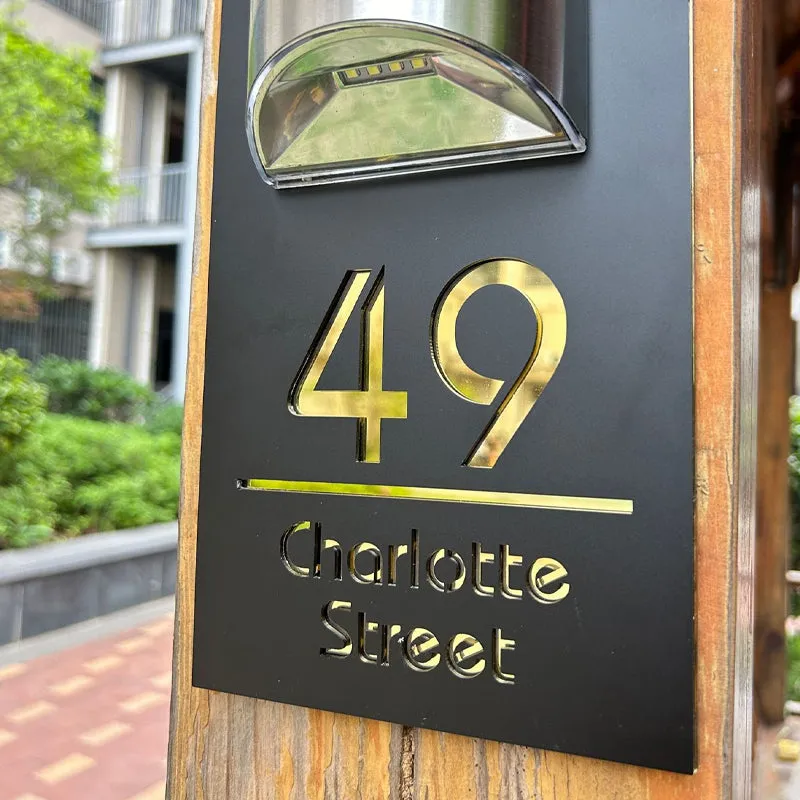 Solar-Powered Address Number Sign