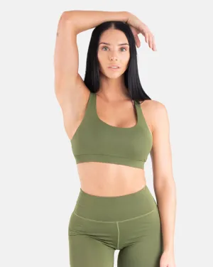 Staple Mesh Sports Bra - Olive