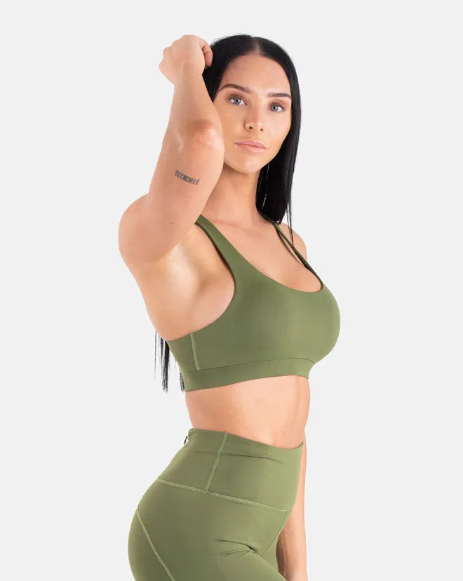 Staple Mesh Sports Bra - Olive