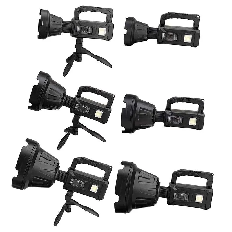 Super Bright LED Flashlight 5500-7000K, 6 Modes, Type-C Solar Rechargeable, Waterproof, Long Throw for Hunting & Camping