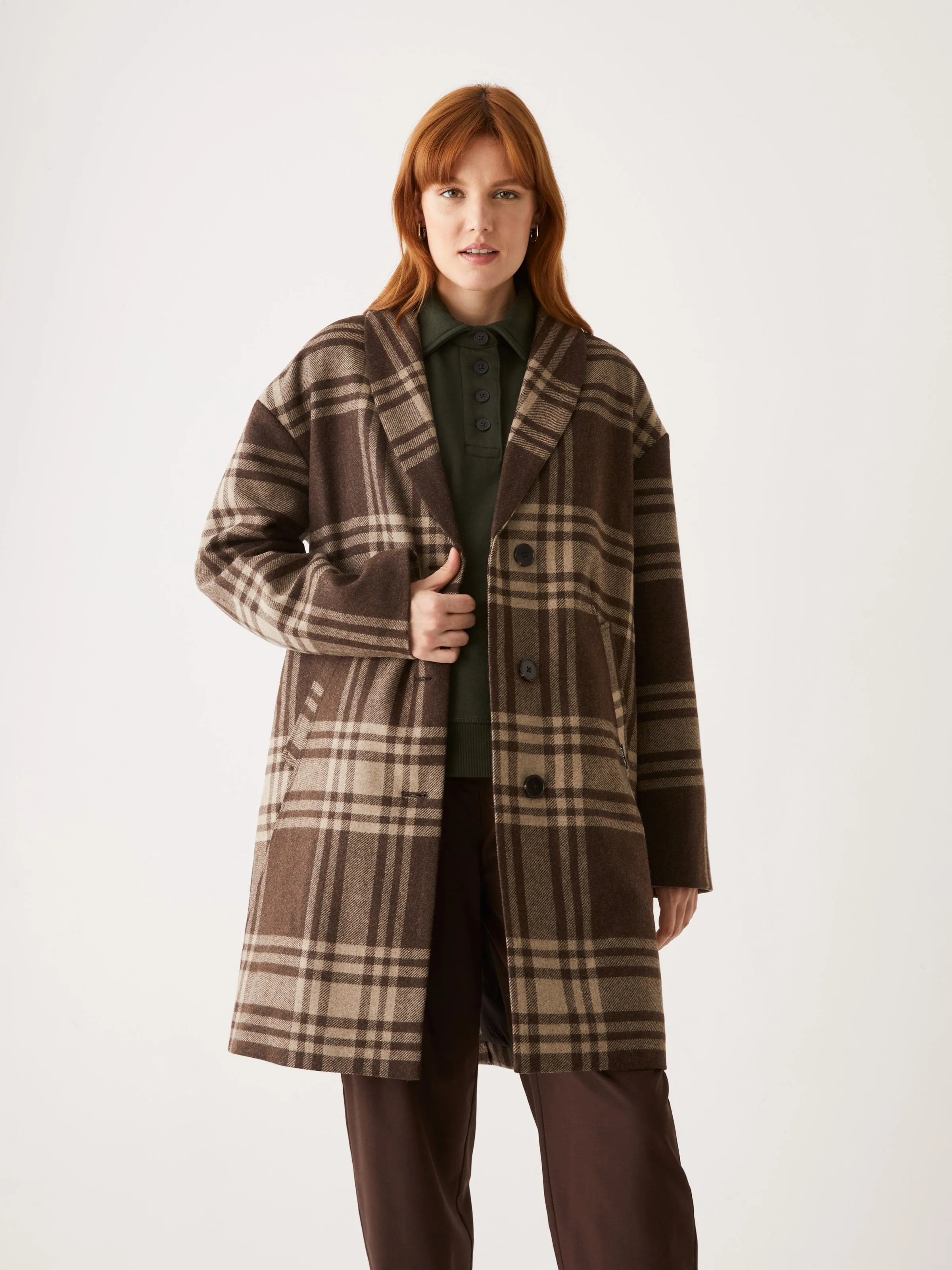 The Mackenzie Cocoon Coat in Dark Brown