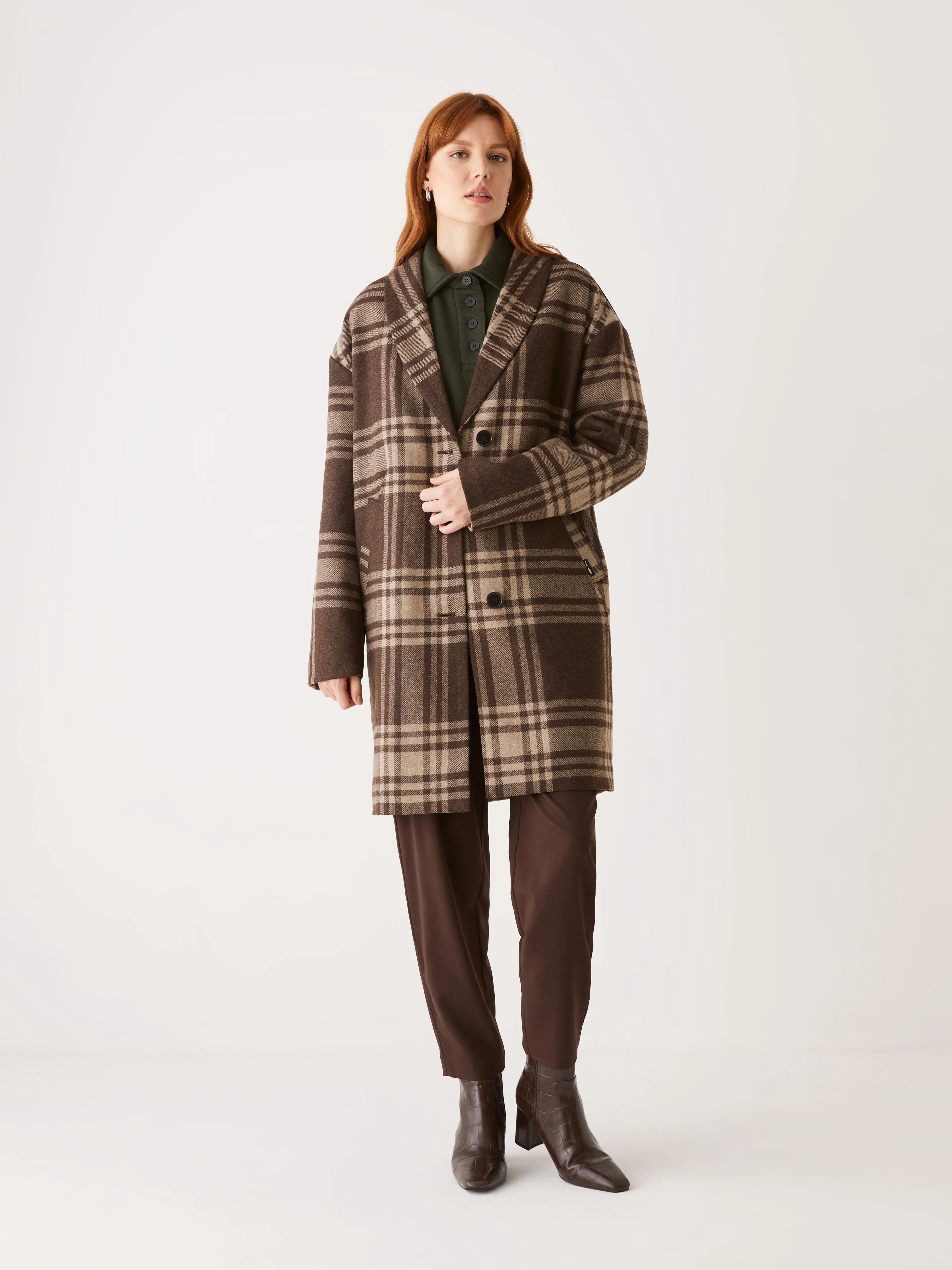 The Mackenzie Cocoon Coat in Dark Brown