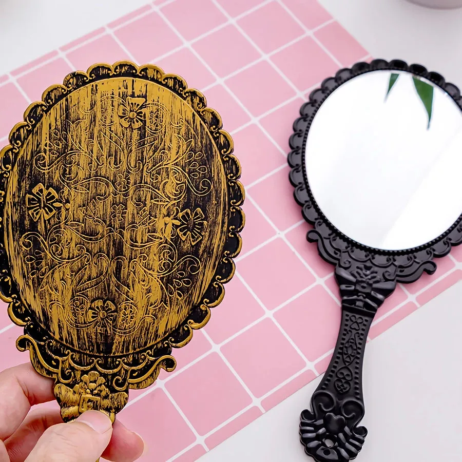 Vintage Floral Handheld Makeup Mirror